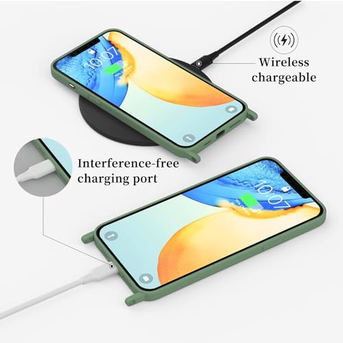 Image of Compatible with iPhone 13 Pro Case with Strap, Crossbody iPhone Case with Lanyard Adjustable Shockproof Drop Protection Silicone Phone Cover for iPhone 13 Pro 6.1'' Mint Green