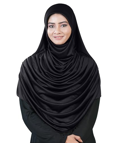 Image of Mehar Hijab Stretchable Frilled Hijab Scarf for Muslim Women | Soft Polyester Stylish Hijab for Women & Teenagers Faeezah Hijab