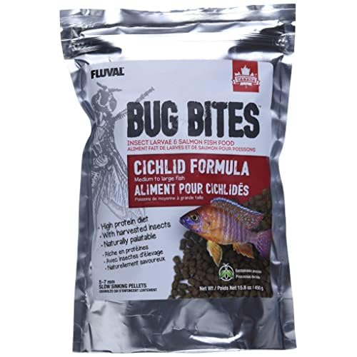 Nutrafin Bug Bites Cichlid Formula – Medium to Large Fish – 5-7 mm pellets – 450 g
