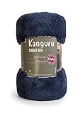 Kanguru Bed,Tagesdecke Fluffy, Fleecedecke für Einzelbett, Extra weich Mikrofaser kuscheldecke, BLAU, 130x230cm, sommerdecke, Kinderzimmer Plaid