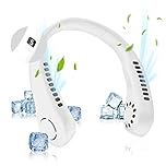 GALAXYER Neck Fan with Screen Display and 5 Speeds Levels, USB Rechargeable Bladeless Cooling Fan, Quiet Neck Cooler Personal Hanging Fan for Indoor Outdoor Travel Sports