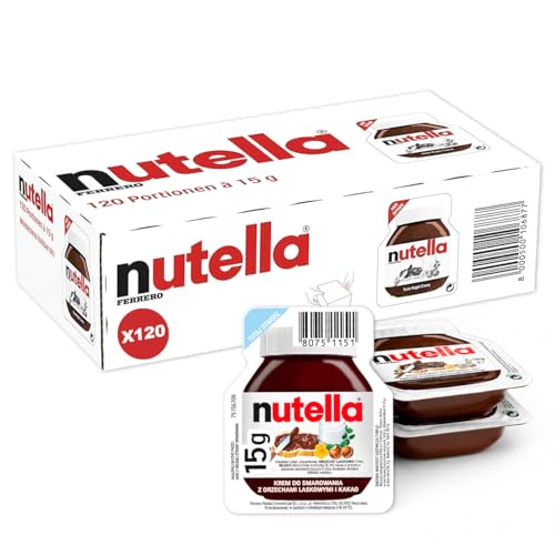 Nutella Barquette 15g lot de 120 mini portions pour buffet petit-déjeuner et restauration