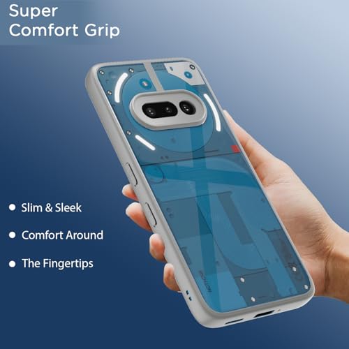 Image of Amazon Basics TPU+PC Back Cover for Nothing Phone 3A 5G | Shockproof Sleek Hybrid Armor Bumper Case (Grey)