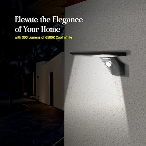 Image of Dylect Eco Solar Wall Light Outdoor Home, Solar Home Decor Light for Garden, Terrace, Patio, Upto 10Hr Runtime with Wireless Remote | IP64 Waterproof (Cool White)