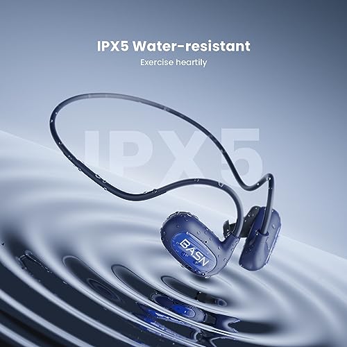 Image of BASN AirS1 Air Conduction Headphones Open-Ear Bluetooth 5.3 Earbuds, Wireless ENC Sport Earphones with 16.2mm Driver, IPX5 Waterproof Headsets for Running,Cycling,Workout (Blue)