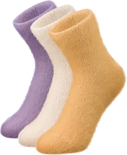 Image of Cozy Wool Fuzzy Socks for Women, Winter Warm Thick Slipper Socks, Ideal for Fall and Cold Weather