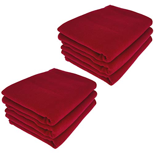 Daloual 6 x  Trapo/Paño de Cocina y Gamuza de limpieza/100% algodón de Burdeos Rojo Vino Rojo