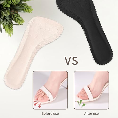 Image of SooGree Adhesive High Heel Insoles Women 3 /4 Cushioning Inserts, Anti-Slip Invisible Slim Inserts Liners Ball of Foot & Arch Support Insoles Sponge Leather Relieve Pain