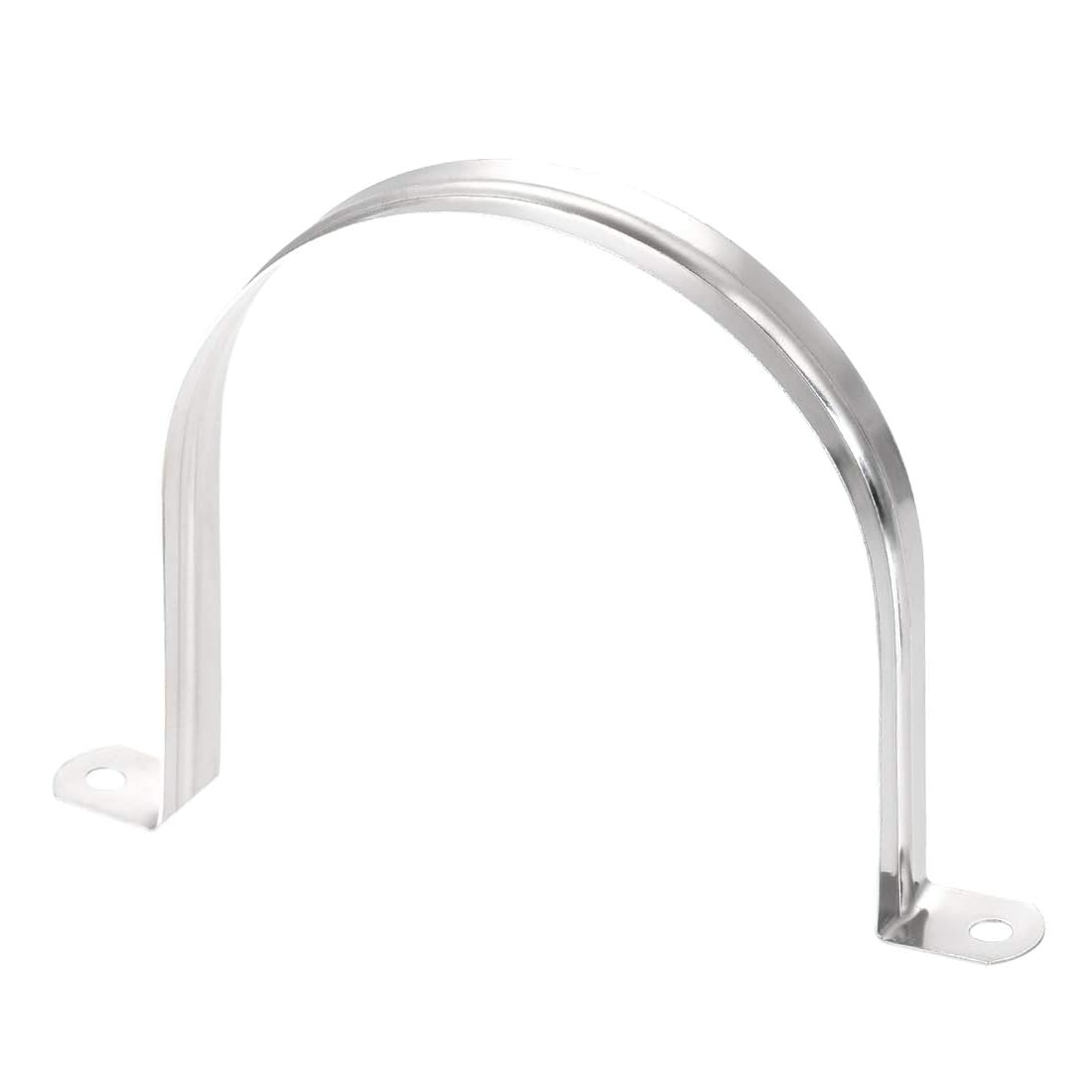 Unifizz 110mm(4.3") Rigid Pipe Strap 2 Holes U Bracket Cable Clamp, 201 Stainless Steel Tension Tube Clip Conduit Clamp Hanger 4pcs — image 1