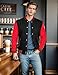 URBAN CREST Black Varsity Jacket For Men Letterman Mens Bomber Fleece Men's Jackets Fashion- Black and Red Varsity Jacket-[40020023]- Medium