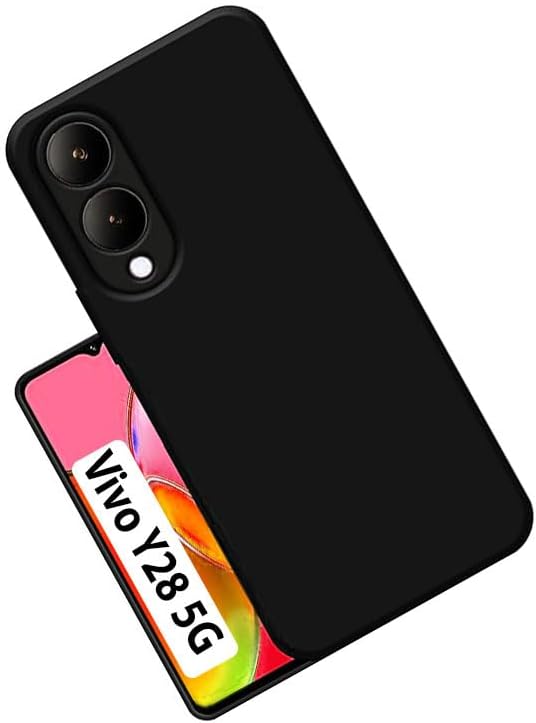 COBERTA Back Cover for Vivo Y28 5G Back Cover Case Black Silicon