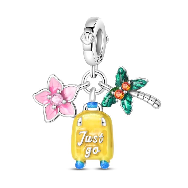 Pandach Damen Charm Anhänger für Armband 925 Sterling Silber Charms Beads passend für Armband und Halskette, Kompatibel mit Europäischen Armbänder für Frauen Mädchen C1