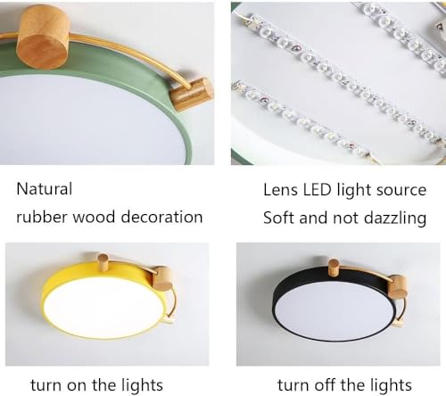 Plafonnier LED macarons rose L intensité variable en bois
