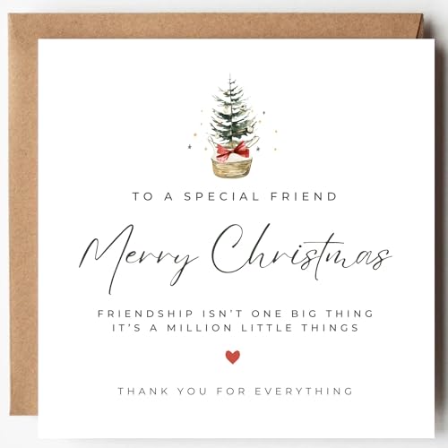 Felbridge Studio - Best Friend Christmas Card - Special Friend Christmas card - Friendship Xmas Cards - Cute Gifts for Friends BFF - 14cm (Single)