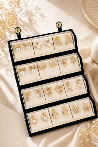 Image of Shining Diva Fashion 12 Pairs Set Earrings for Women Girls with Stylish Organizer Box | Valentine Birthday Rakshabandhan Gifts for Girls Girlfriend Wife Sister