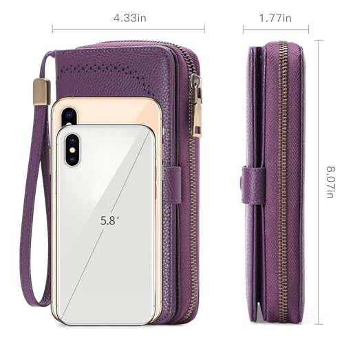 GAEKEAO Leather Credit Card Holder Wallet for Women RFID Blocking Large Capacity Bifold Zipper Card Case Organizer with Wristlet 45 Slots - Image 4