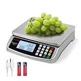 Food Scale 88lb/40kg Large Digital Kitchen Scale 0.05oz/1g with Price Computing Commercial Scale 304 Stainless Steel gram Scale for Baking Cooking Meat Restaurant ,USB or AA Battery(Included)