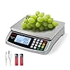 Báscula de Alimentos 88lb/40kg Báscula Digital Grande de Cocina 0.05oz/1g con Cálculo de Precios Báscula Comercial Acero Inoxidable 304 báscula en gramos para Hornear Cocinar Carne Restaurante, USB o