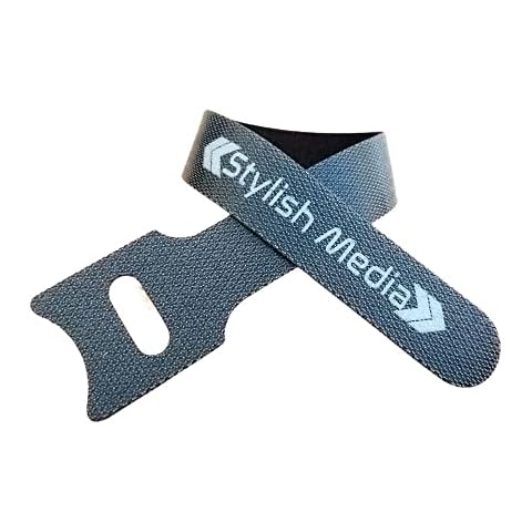 Stylish Media Hook and Loop Cable Straps 45 Pieces 24CM Length Cable Management Fastening Self Gripping Cord Straps Reusable Wires Organizer Nylon Wire Tidy Ties Home Office Black (45, Black) Cover