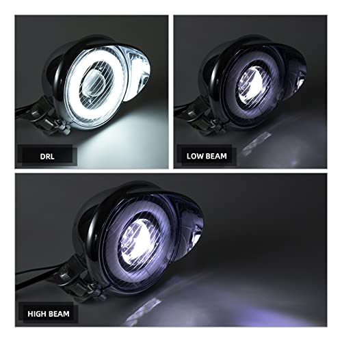 Phare Avant LED Moto Solution Visibilité Antibrouillard Chrome Angel Eye pour Sécurité - 3