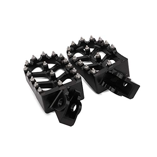 Image of AnXin Dirt Bike Foot Pegs Wider Footpegs Foot Pedals Rests CNC for KX65 00-23 KX85 01-23 KLX 140 KLX140 08-23 KX100 98-21 KX112 22-23 KX80 Black