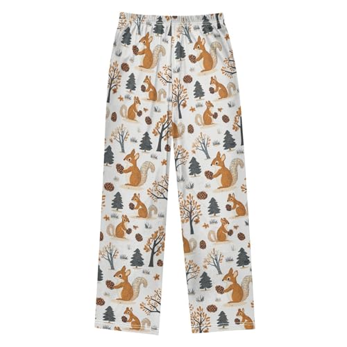 Forest Squirrels Pine Cones Boys Pants for Kids Jogger Pants with Pockets S2