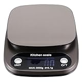 CIYODO Digitale Küchenwaage Edelstahl 3 Kg/01g Wiederaufladbar mit LCD...