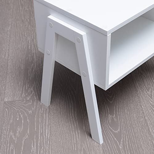 Forevich End Tables Stackable Side Table Bedroom Bamboo Nightstands Set Of 2 For Living Room Beside Table White #TOP4