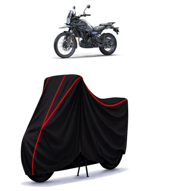 Image of Himalayan 450 Pass Water Resistant Bike Cover for All Motorcycles & Rain | Heavy Duty Taffeta Fabric | UV Protection, Dustproof, Scratchproof | All Weather Two Wheeler Body Cover with Elastic Bottom