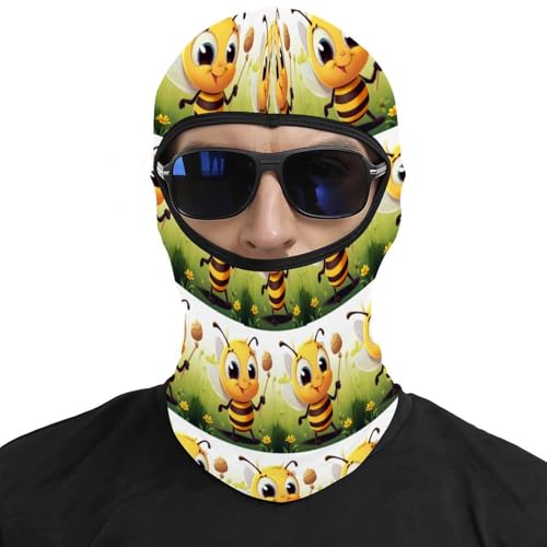 Máscara de esquí para hombres y mujeres con estampado de abeja, balaclava térmica para cara, máscara facial para invierno, equipo de motocicleta, para deportes al aire libre miniatura 3