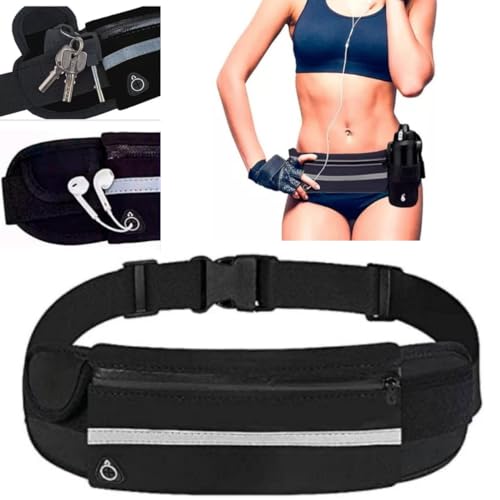 POCHETE ESPORTIVA FITNESS CORRIDA CAMINHADA ACADEMIA PORTA GARRAFA PARA CELULAR PRETA IMPERMEAVEL MO