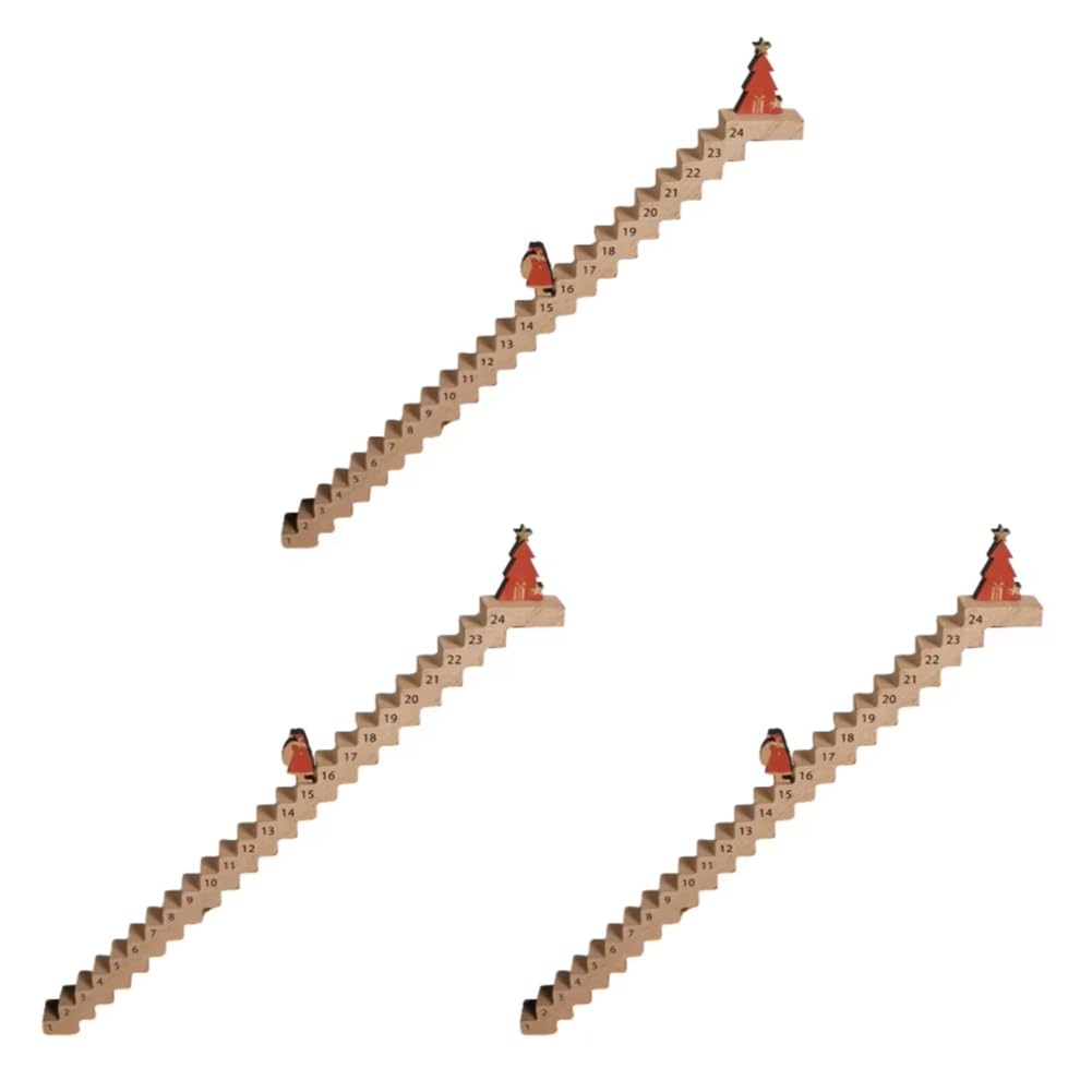 Vjsujehgy Christmas Wooden Ornament Santa Claus Climbing Stairs Xmas Advent Calendar Desk Decoration Gift