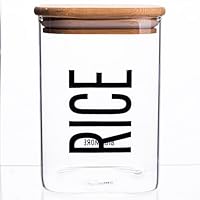 Bigismore Reisdose 1 l aus Glas mit Bambusdeckel