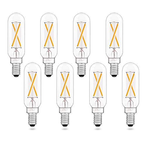 Vintage T6/T8/T25 LED Bulbs, 2 Watt(25W Equivalent), Warm White 2700K, Dimmable(0 -100%), E12 Small Candelabra Base, AIELIT Tubular Light Bulbs for Ceiling Fan, Chandelier, Pendant Lights, 8-Pack