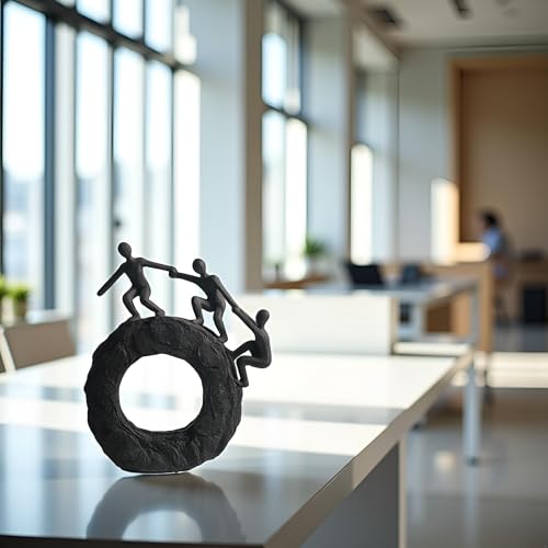 Abstract Sculptures - Living Room and Office Dynamic Climbing Wall Character Decoration, Black Statue 7x8x1.5 inches Elegant Black Home Decoration Gift Creativity - Image 4