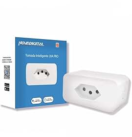 Tomada Inteligente 20A Wi-fi Para Automação Residencial NovaDigital Pro Alto Desempenho 20A Compatível com Google Assistente Alexa