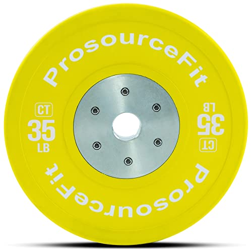Image of ProsourceFit Competition Color Training Bumper Plates, Rubber with Steel Insert, Calibrated for Cross Conditioning, Power Lifting, Weight Training