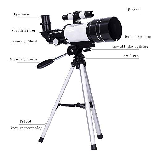 Telescopio astronómico refractor con trípode y dos oculares miniatura 3