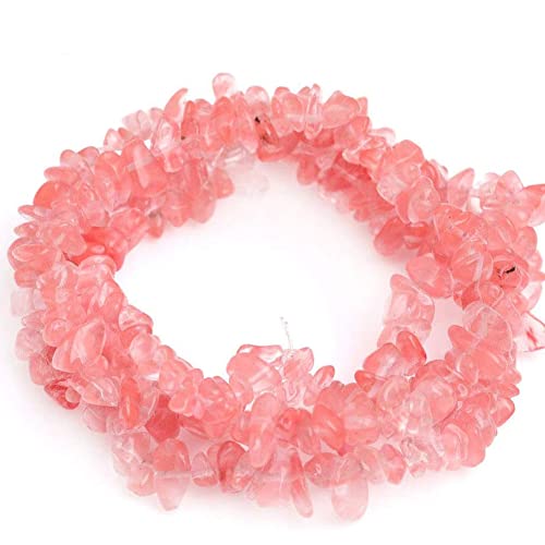 Image of 5-8mm Cherry Quartz Chips Natural Chip Stone Beads for Jewelry Making