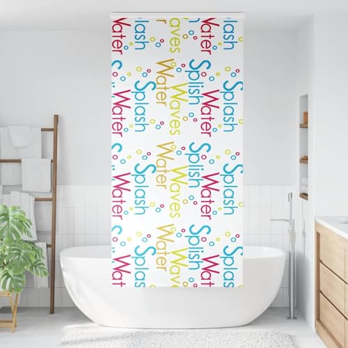 Gecheer Shower Roller Blind with Cassette - Splash Pattern, PEVA Material, 240x90cm Model4015033