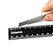 Zotemo 2-in-1 Foldable Metal Ruler & Protractor -15cm Compact to 30cm Extended, Precision Laser Etched Metric Scale, Aluminum Folding Small Ruler for Planner Journaling Drafting Drawing (Black)