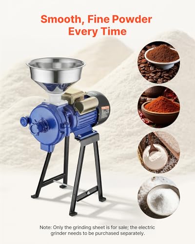 Image of VEVOR 2PCS Grinding Sheets for Electric Grain Mill Grinder, Marble Dry & Wet Grinding Discs, Replacement Grinding Plates Compatible with VEVOR GM-002 Corn Spice Mill Grinder