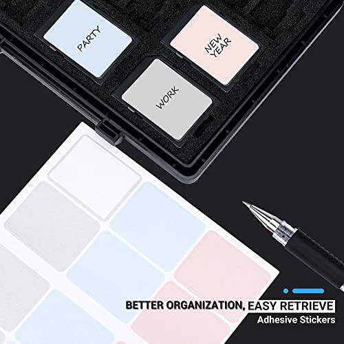 [High Capacity] 54 Slots Memory Card Case For 36 Micro Sd And 18 Sd Cards With Labels,Water-Resistant Anti-Shock Anti-Dust,Micro Sd/Sdhc/Sdxc Tf Card And Sd/Sdhc/Sdxc Holder Organizer Storage #TOP6