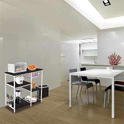 3-Tier Kitchen Baker's Rack-Utility Microwave Oven Stand Storage Cart Workstation Shelf for Spice Rack Organizer Workstation (Dark Brown)