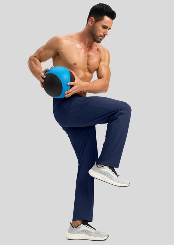 Pudolla Men's Athletic Pants with Zipper Pockets Stretch Workout Sweatpants Lightweight Running Joggers for Men - Image 6