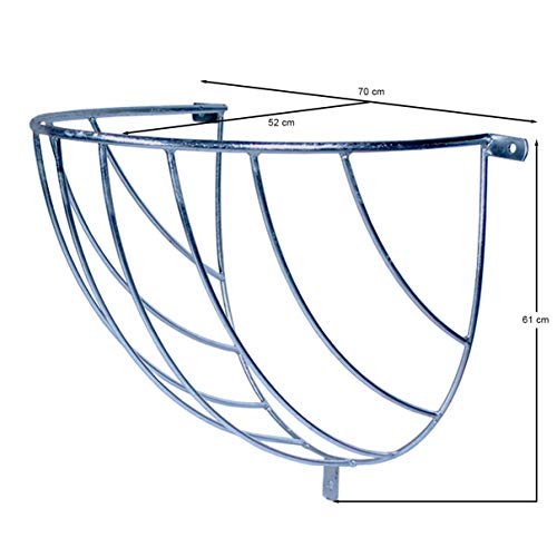 HELO Heuraufe Futtertrog Futterraufe Raufe verzinkt Pferdebox Pferd Schafe Rinder Kuh (SF 12-70x52x61 cm)
