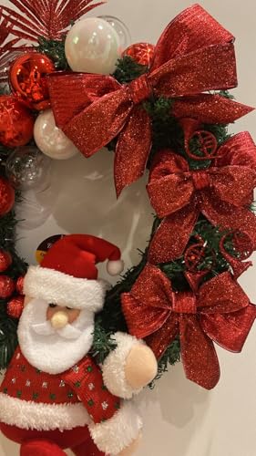 Guirlanda de Natal Porta Janela 40cm Verde Decorada Enfeite