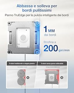 ECOVACS WINBOT W2S OMNI Robot Lavavetri con Stazione Multifunzione, Pulizia Intelligente da Bordo a Bordo con TruEdge™, Ricarica Durante l'uso, Nebulizzazione a 3 Ugelli, Protezione a 12 Livelli