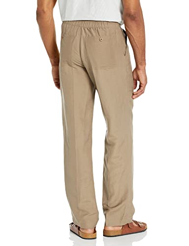 Drawstring Pant With Back Elastic Waistband, Fossil, Small X 32L #TOP1