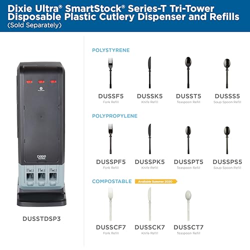 Image of Dixie Ultra DUSSF5 Polystyrene Fork Refill, Black, 960 /Carton